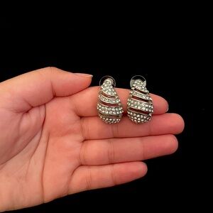 Elegant Silver Rhinestone Earrings